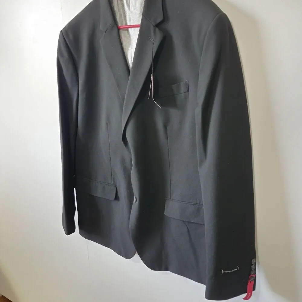 J Ferrar Black Super Slim Fit Blazer 46R NWT Stretch 2 Button Suit Jacket - Picture 2 of 16